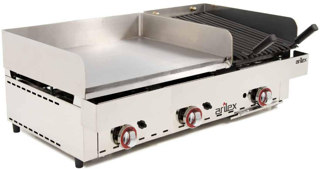 Fry-Tops a Gas con Barbacoa de Piedra Volcánica 100 FRYGRB Arilex