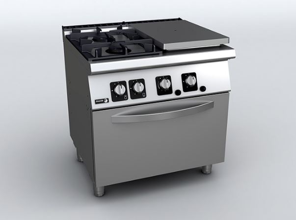 Cocina a Gas Media Plancha con Horno Estático de Gas GN 2/1 C-G731-D Fagor