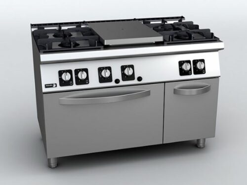 Cocina a Gas Media Plancha con Horno Estático  de Gas  GN 2/1 C-G751 Fagor