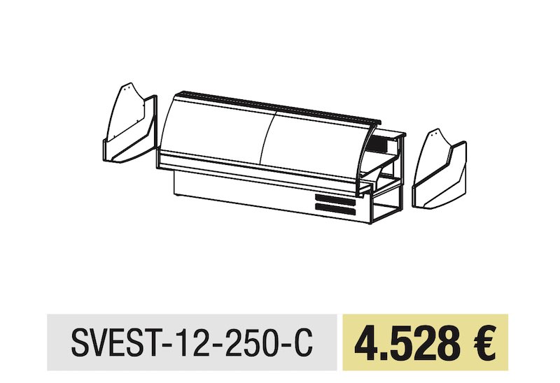 Vitrina Expositora Modular SVEST-12-C SVEST-12-250-C Docriluc - Imagen 2