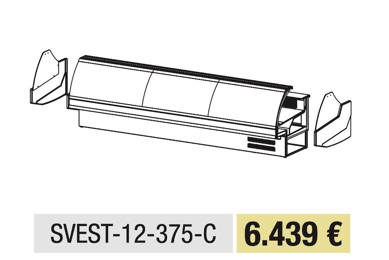 Vitrina Expositora Modular SVEST-12-C SVEST-12-375-C Docriluc - Imagen 2