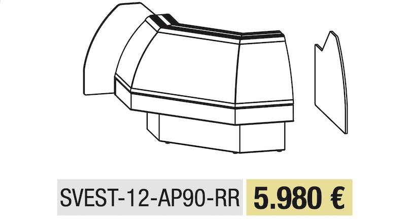 Vitrina Expositora Modular SVEST-12-C SVEST-12-AP90-RR Docriluc - Imagen 2