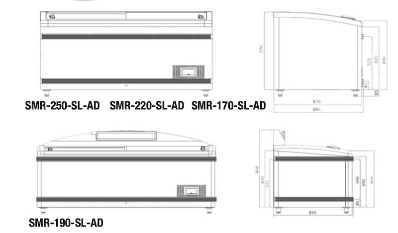 Conservador Expositor de Congelados (pre-Congelados) SMR-190-LSL-AD Docriluc - Imagen 4