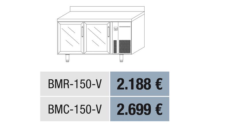 Mesa Fría snack Refrigeración y Congelados BMR-150-V Docriluc - Imagen 2