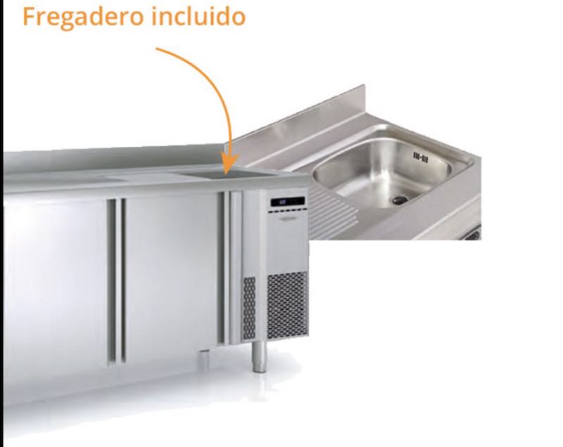 Mesa Fría snack Refrigeración y Congelados BMR-200-F Docriluc