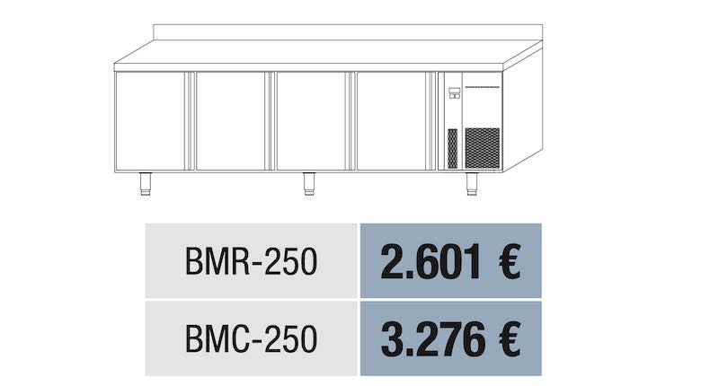 Mesa Fría snack Refrigeración y Congelados BMR-250 Docriluc - Imagen 2