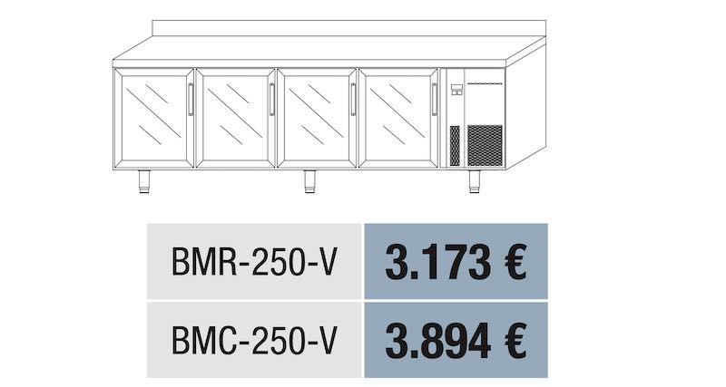 Mesa Fría snack Refrigeración y Congelados BMR-250-V Docriluc - Imagen 2