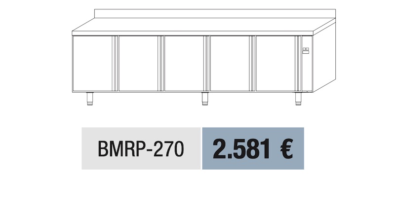 Mesa Fría snack Refrigeración y Congelados preinstalación BMRP-270 Docriluc - Imagen 2