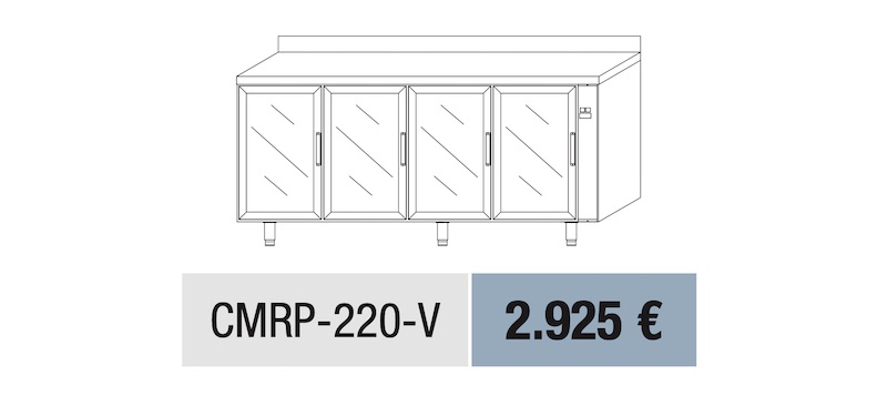 Frente Mostrador Snack, Refrigeración y Preinstalación CMRP-220-V Docriluc - Imagen 2