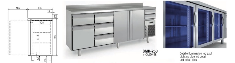Frente Mostrador Snack, Refrigeración y Preinstalación CMRP-220-V Docriluc - Imagen 3