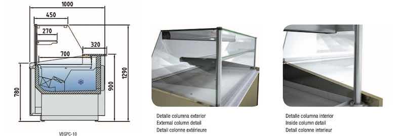Vitrina Expositora Modular Pastelera VEGPC-10 VEGPC-10-20-TF Docriluc - Imagen 2