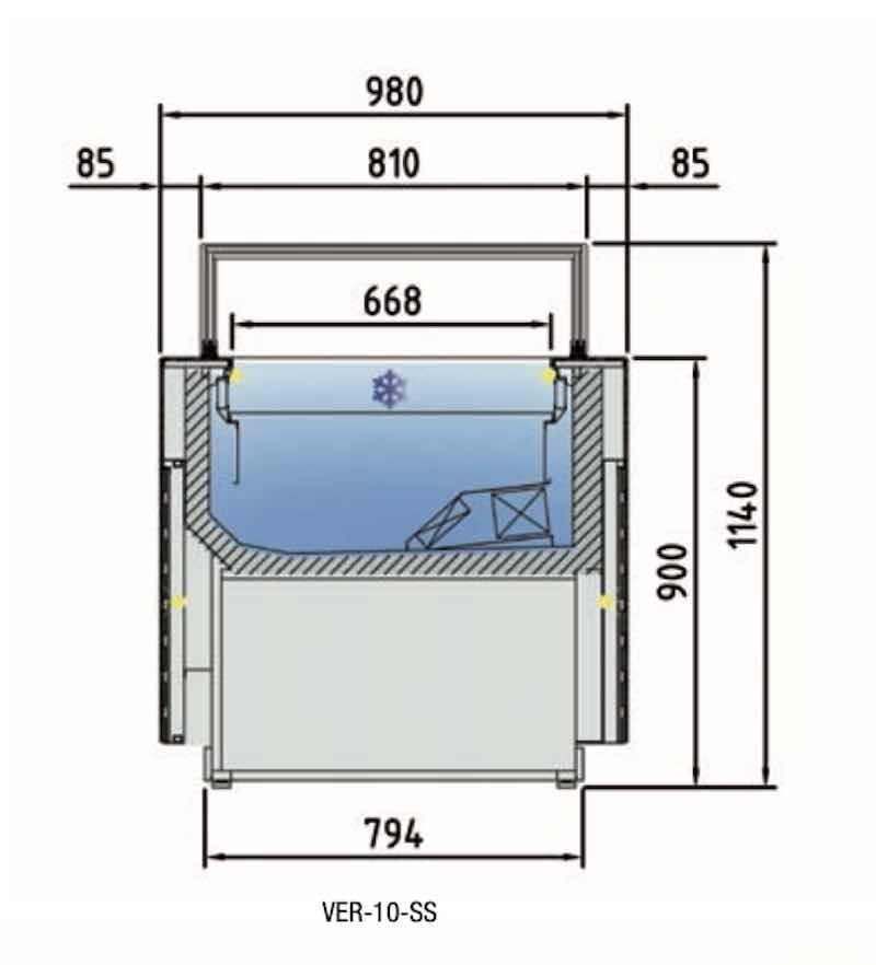 Vitrina Expositora Modular VER-10 VER-10-15 SS TF Docriluc - Imagen 2