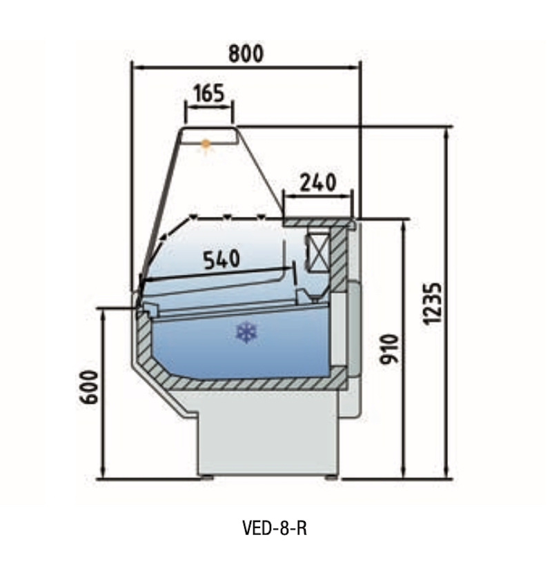 Vitrina Expositora Serie VED-8 SPEED VED-8-25-R Docriluc - Imagen 2