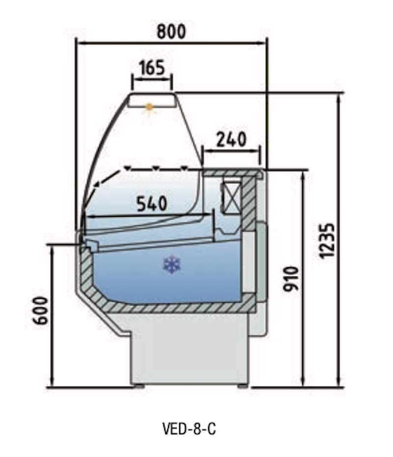 Vitrina Expositora Serie VED-8 SPEED VED-8-15-C Docriluc - Imagen 2