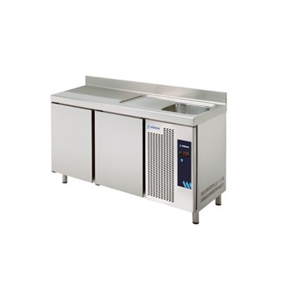 Mesas Refrigeradas Gastronorm con Fregadero Serie GN 1/1 MPGF-135 HC Edenox