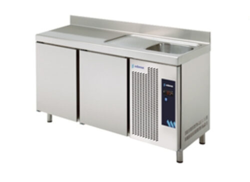 Mesas Refrigeradas con fregadero Serie 600 de -2° a +8° C MPSF-150 HC Edenox