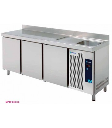Mesas Refrigeradas con fregadero Serie 600 de -2° a +8° C MPSF-200 HC Edenox