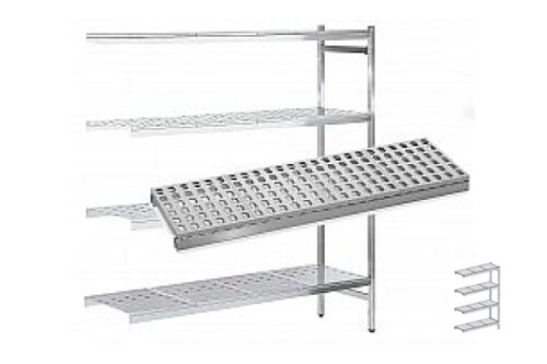 Estantería de Pie Inox Angular Polipropileno. Altura 1800. Largo 630-1530 Distform.