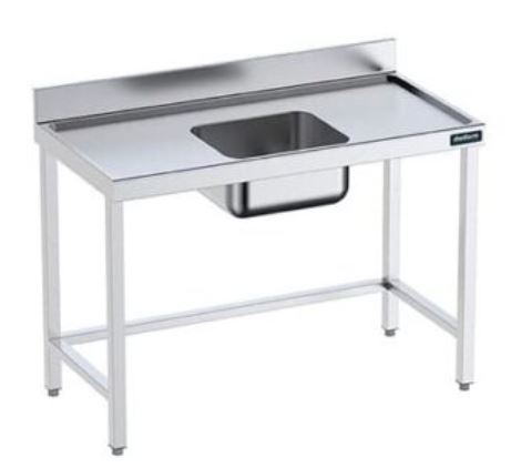 Mesas De Trabajo Con Perfil Salvaaguas, Cubeta Central y Estante Gama 600 FCCES620 Distform