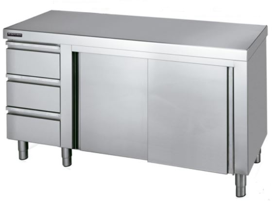 Mueble Con Cajones Izquierdo Y Puertas Correderas Con Encimera Central Gama 600 F0071015 Distform