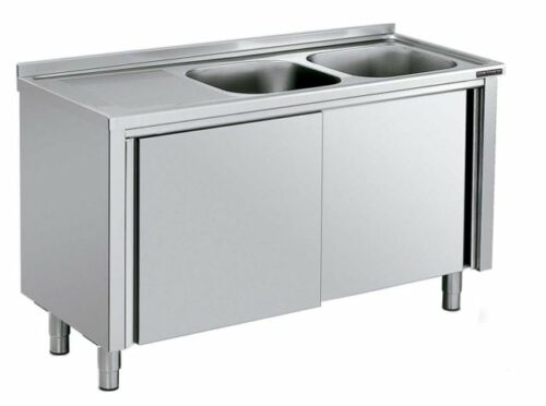 Fregadero Gama 500 Semi Profesional Con Bastidor, Estante Y Puertas FBPD5080 Distform