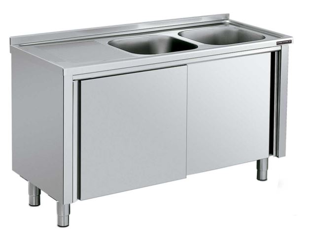 Fregadero Gama 500 Semi Profesional Con Bastidor, Estante Y Puertas FBPI5135 Distform
