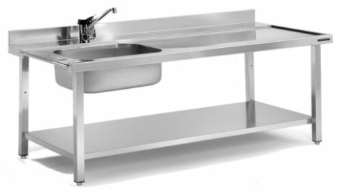 Mesa De Prelavado Cubeta Izquierda Con Estante FPMEC11I Distform