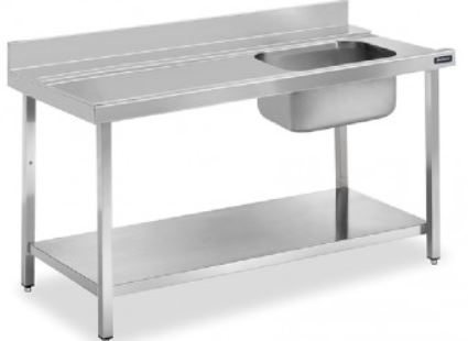 Mesa De Prelavado Cubeta Derecha Con Estante FPMEC07D Distform