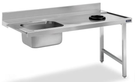 Mesa De Prelavado Cubeta Izquierda + Aro Desbarazado Sin Estante FPMAC21I Distform