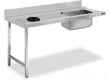 Mesa De Prelavado Cubeta Derecha + Aro Desbarazado Sin Estante FPMAC11D Distform