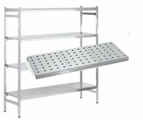 Estantería De Pie Inoxidable Lineal Altura 1800 Fondo 400 De 5 Niveles KIT00904 Distform