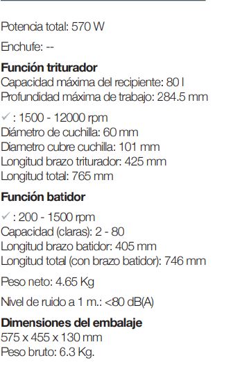 Triturador Y Batidor MB-51 Sammic - Imagen 3
