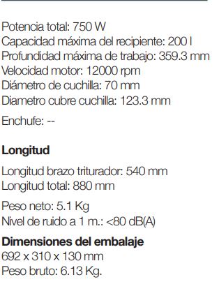 Triturador XM-71 Sammic - Imagen 3