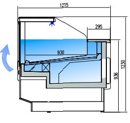 Vitrina Expositora Modular Serie 12 Cristal Elevable, Con y Sin Reserva CVE-12-13-RR-TF Coreco - Imagen 2