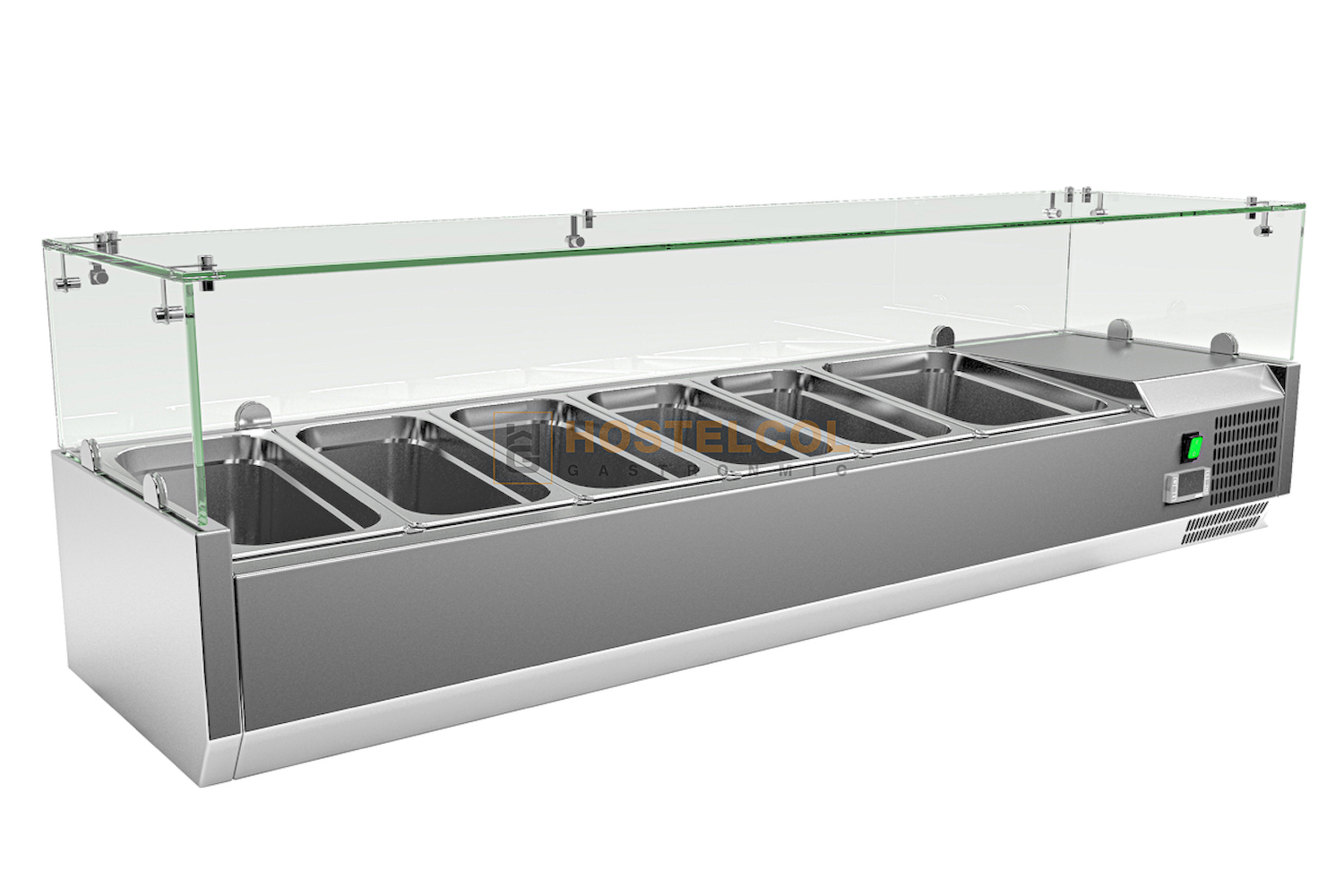 Vitrina Expositora Refrigerada con Cubetas GN 1/3x7 - 1600x395x440 (mm)