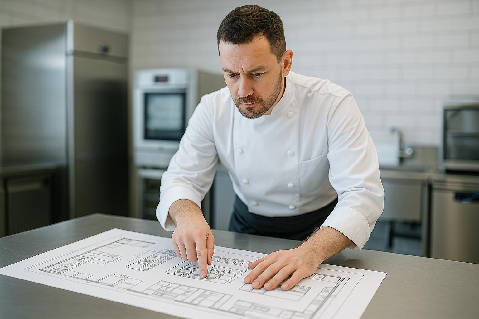 La importancia de la ergonomía en cocinas comerciales reflejada en la planificación de un chef profesional